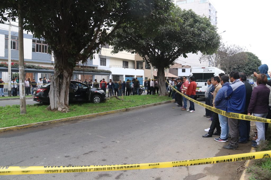 Escena de homicidio de sicarios en Trujillo