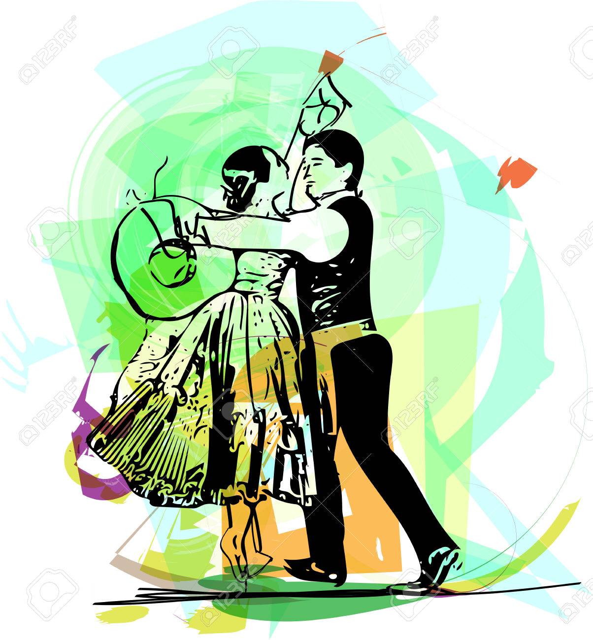 Illustration of Couple dancing marinera Concurso de marinera