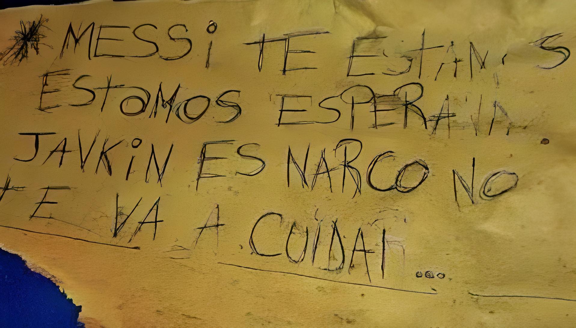 Carta en donde se amenaza a Messi Carta en donde se amenaza a Messi