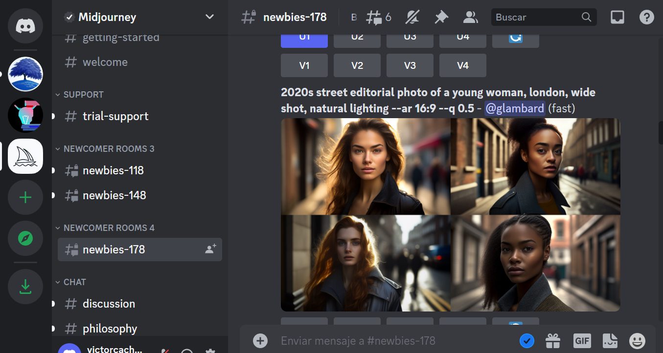 Midjourney en Discord