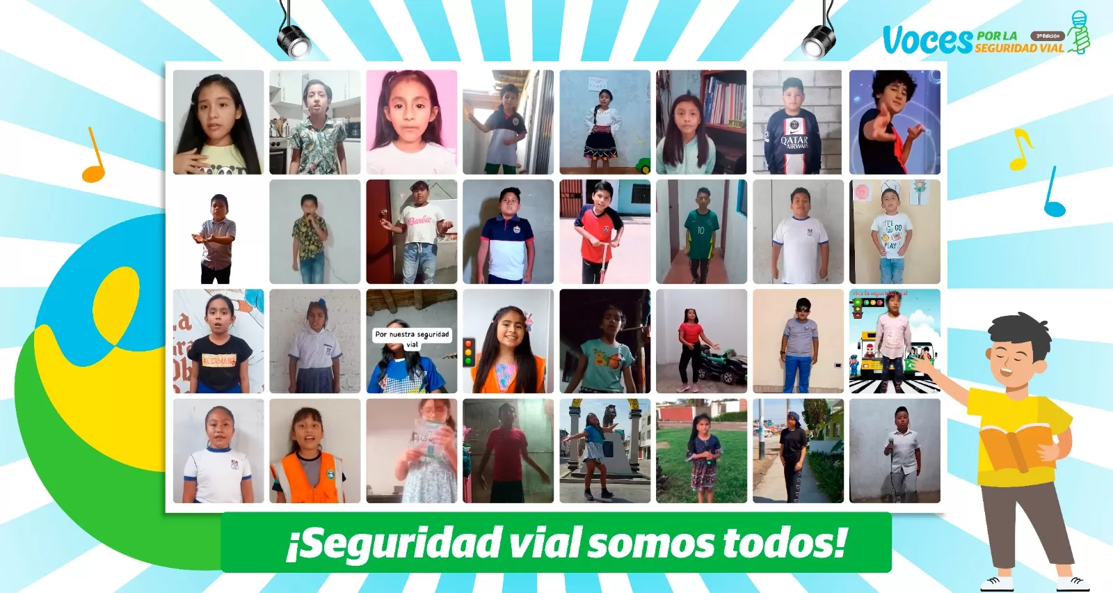 Hora de votar: estas son las canciones seleccionadas para concurso Voces por la Seguridad Vial Concurso escolar de canto, denominado Voces por la Seguridad Vial, vuelve a ser todo un éxito. En su tercera edición, seleccionó a 32 participantes de los cuales 12 serán los ganadores. Puedes votar por tu preferido