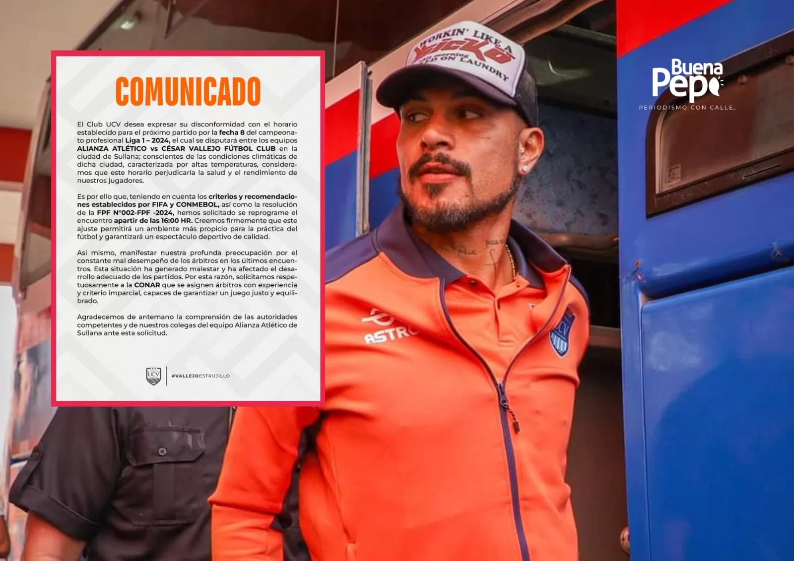 Guerrero se quejó de las canchas y de los árbitros y Vallejo tomó esta drástica decisión Guerrero en Vallejo