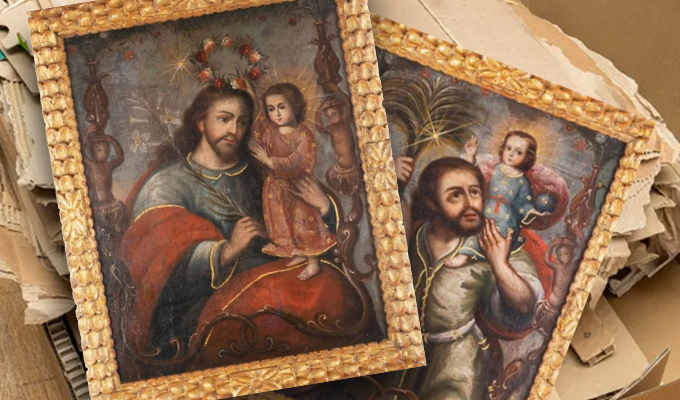 Perú repatriará una pintura del siglo XVII robada en Cusco y encontrada en Estados Unidos La pintura, de origen en Perú, es un díptico del siglo XVII titulado 'San José y el Niño y San Cristóbal', el cual fue hallado por el FBI en el estado de Nuevo México.
