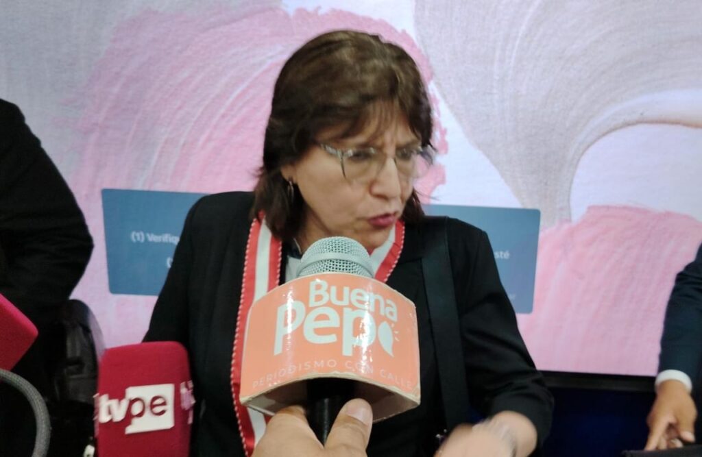 Fiscal de la Nación, Delia Espinoza, declara tras atentado a sede del Ministerio Público, en Trujillo. 