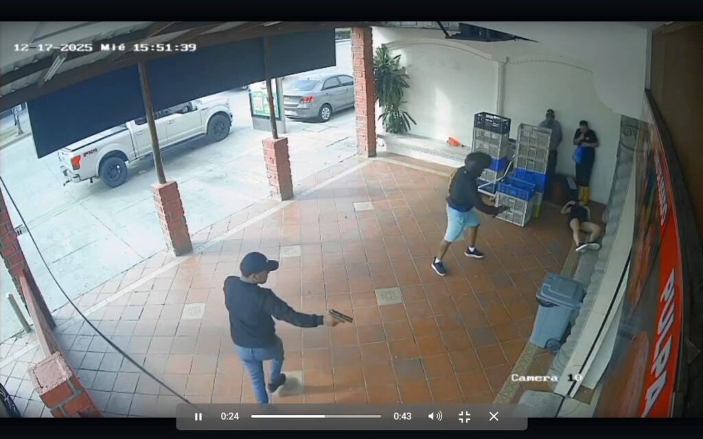 Cámaras de seguridad captaron el ataque a Mario Pineida y Guisella Fernández, en Ecuador. 