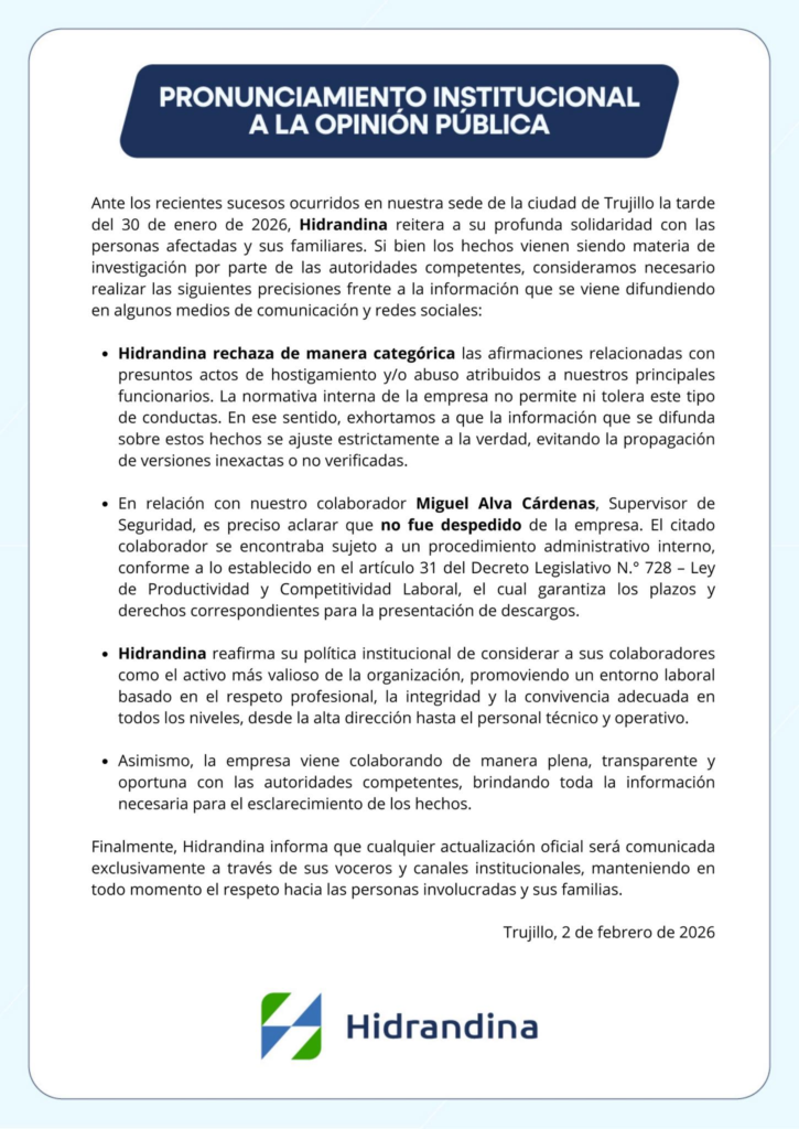 Hidrandina. Trujillo.